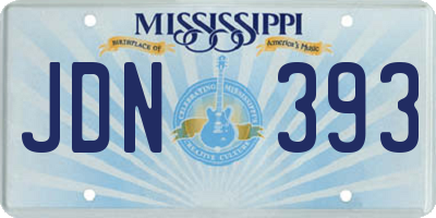 MS license plate JDN393