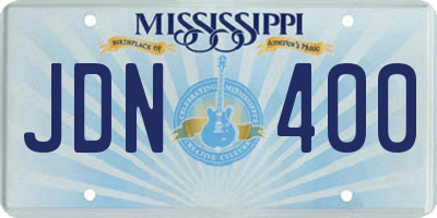 MS license plate JDN400