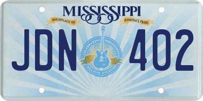 MS license plate JDN402