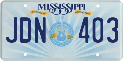 MS license plate JDN403