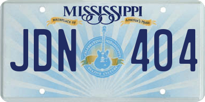 MS license plate JDN404