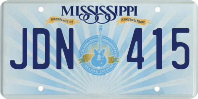 MS license plate JDN415