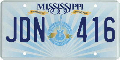 MS license plate JDN416
