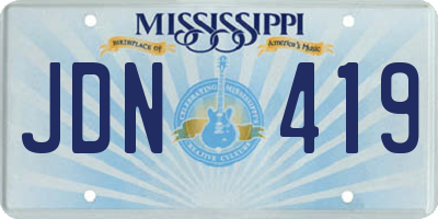 MS license plate JDN419
