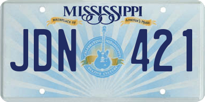 MS license plate JDN421