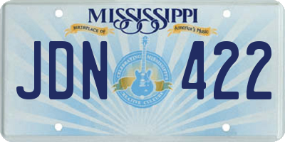 MS license plate JDN422