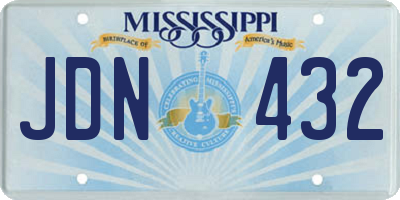 MS license plate JDN432