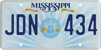MS license plate JDN434