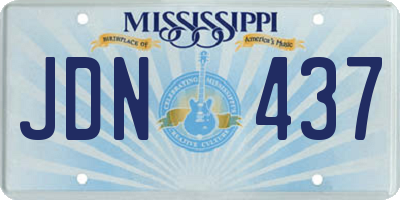 MS license plate JDN437