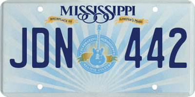 MS license plate JDN442