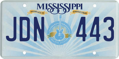 MS license plate JDN443
