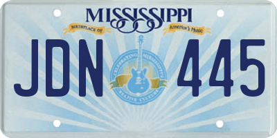 MS license plate JDN445
