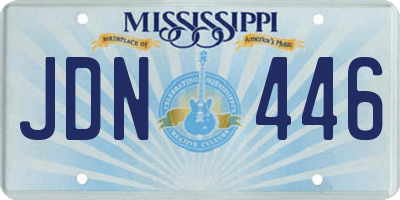 MS license plate JDN446