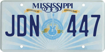 MS license plate JDN447