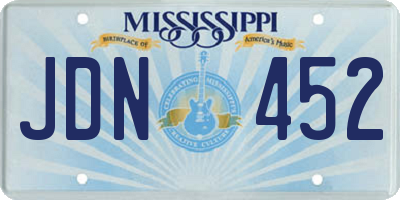 MS license plate JDN452