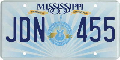 MS license plate JDN455