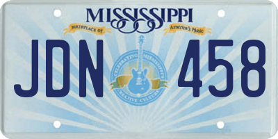 MS license plate JDN458