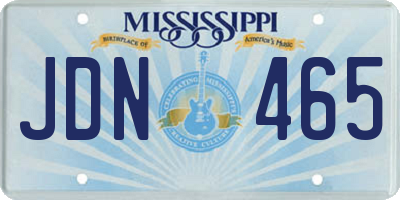 MS license plate JDN465