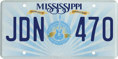 MS license plate JDN470