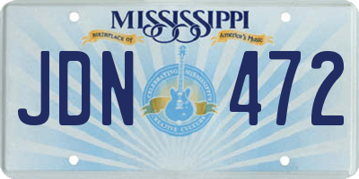MS license plate JDN472