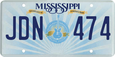 MS license plate JDN474