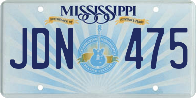MS license plate JDN475