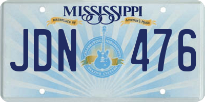 MS license plate JDN476