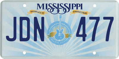 MS license plate JDN477