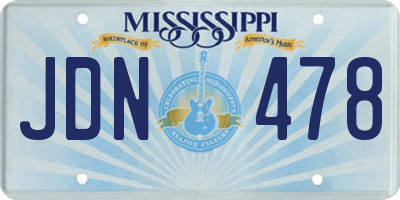 MS license plate JDN478