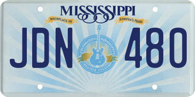 MS license plate JDN480