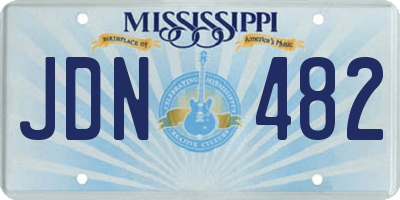 MS license plate JDN482