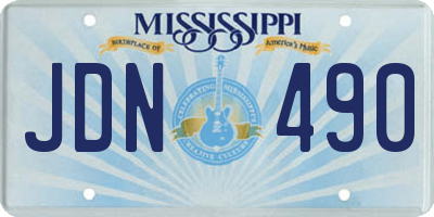 MS license plate JDN490