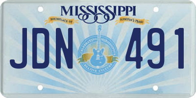 MS license plate JDN491