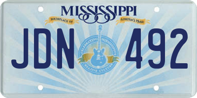 MS license plate JDN492