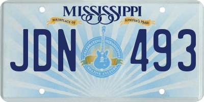 MS license plate JDN493