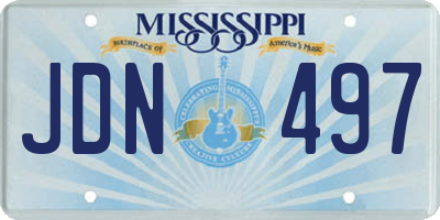 MS license plate JDN497