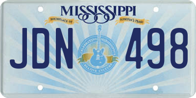 MS license plate JDN498