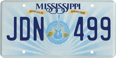 MS license plate JDN499