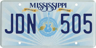 MS license plate JDN505