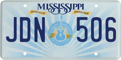 MS license plate JDN506