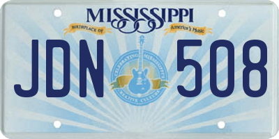 MS license plate JDN508