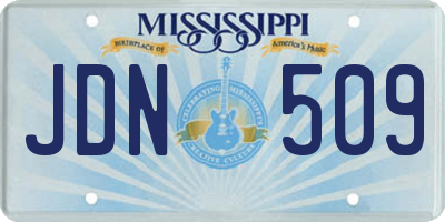 MS license plate JDN509