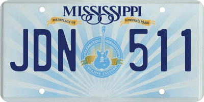 MS license plate JDN511