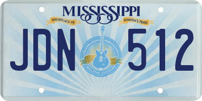 MS license plate JDN512