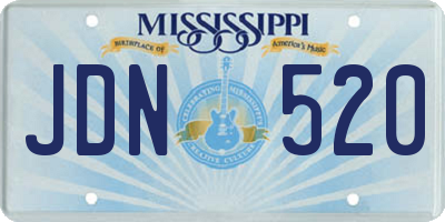MS license plate JDN520