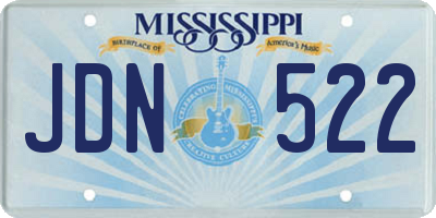 MS license plate JDN522