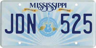 MS license plate JDN525