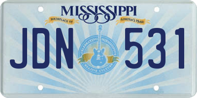 MS license plate JDN531