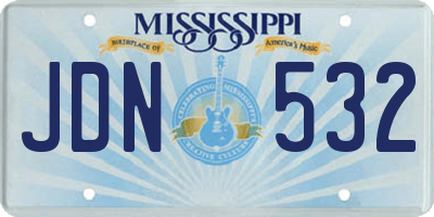 MS license plate JDN532