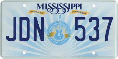MS license plate JDN537